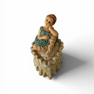 Vintage Ballerina Jewelry Box Heart Trinket Box Figurine